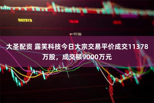 大圣配资 露笑科技今日大宗交易平价成交11378万股，成交额9000万元