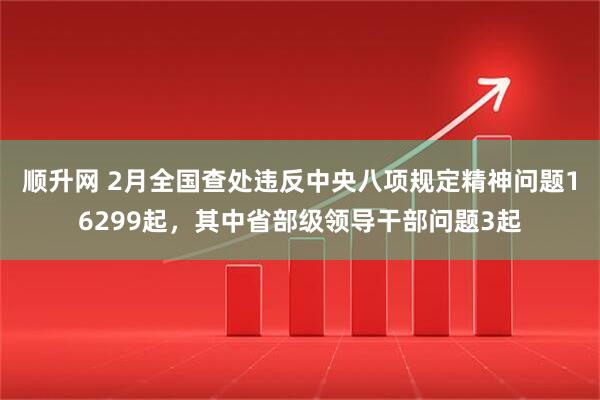 顺升网 2月全国查处违反中央八项规定精神问题16299起，其中省部级领导干部问题3起
